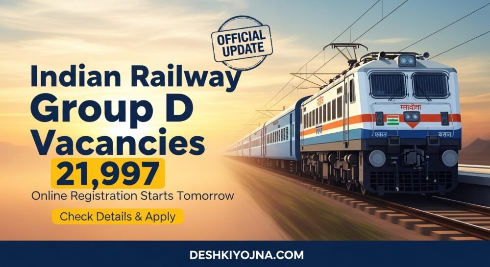 Indian Railway Group D recruitment 21997 vacancies online registration announcement