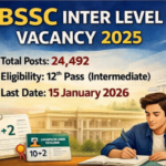 BSSC Inter Level Vacancy 2025 official notification showing total 24,492 posts and 12th pass eligibility