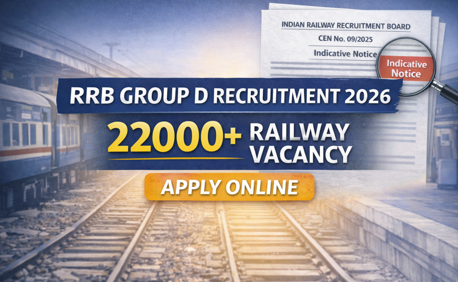 RRB Group D Recruitment 2026 – 22000+ Railway Group D Vacancy Apply Online